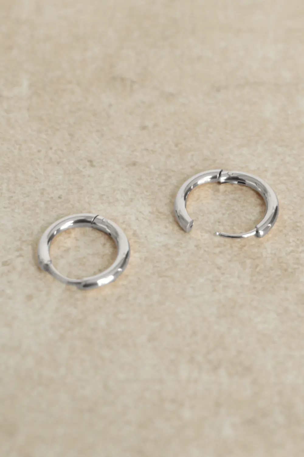 Becca Hoops Small Silver - Image 2