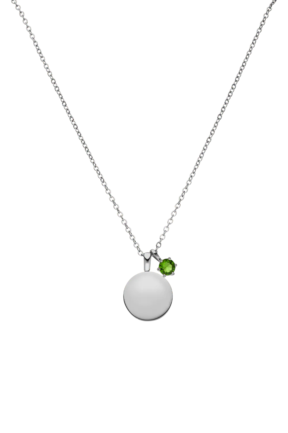 Birthstone May Necklace Silver