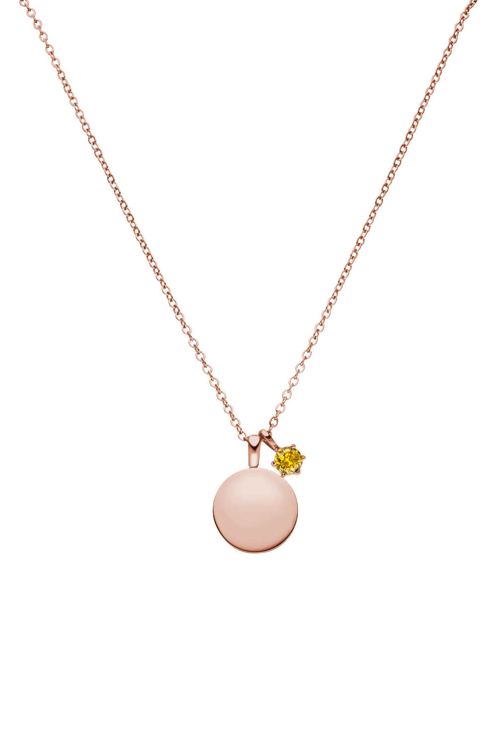 Birthstone November Necklace 14K Rose Gold Plated