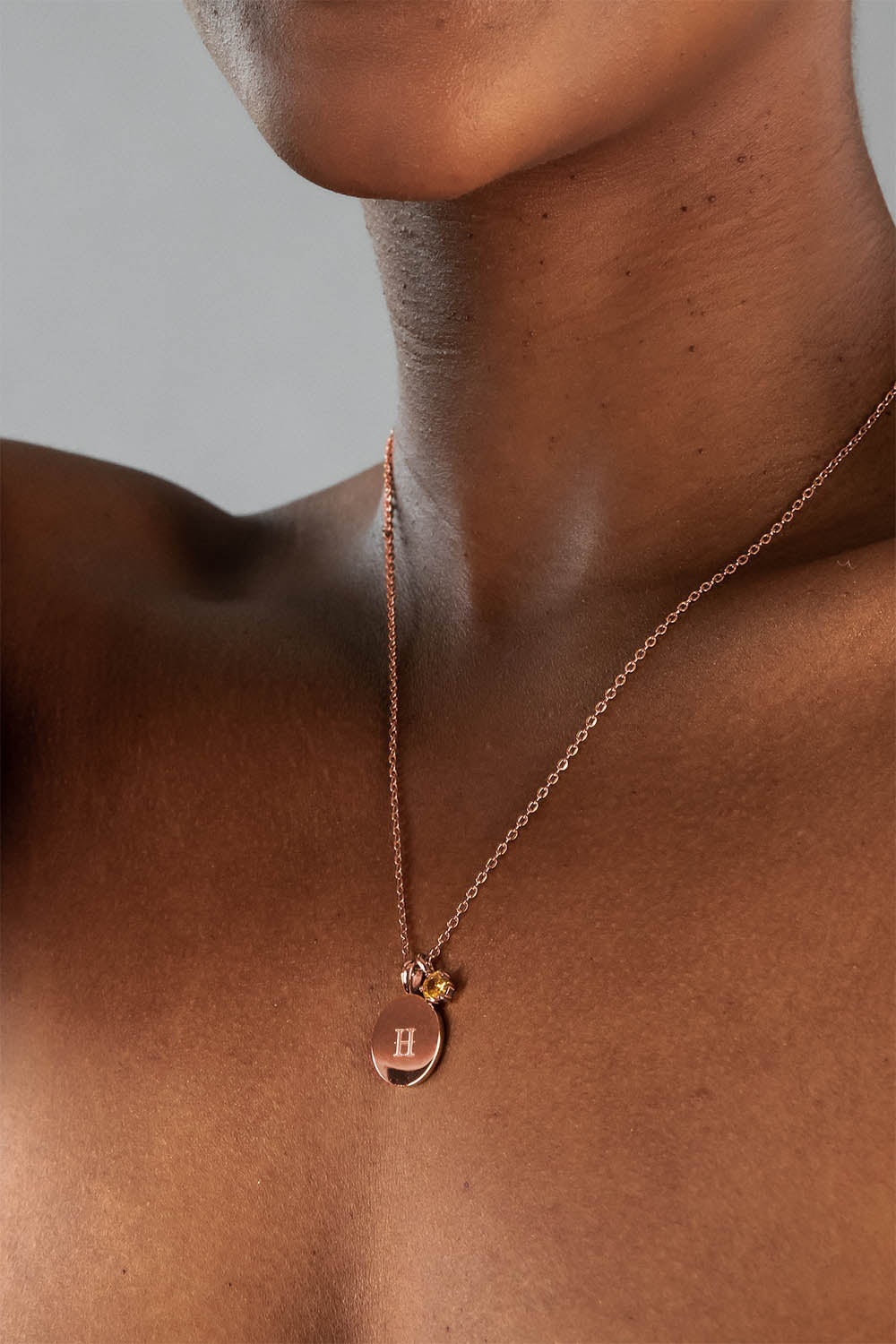 Birthstone November Necklace 14K Rose Gold Plated - Image 2