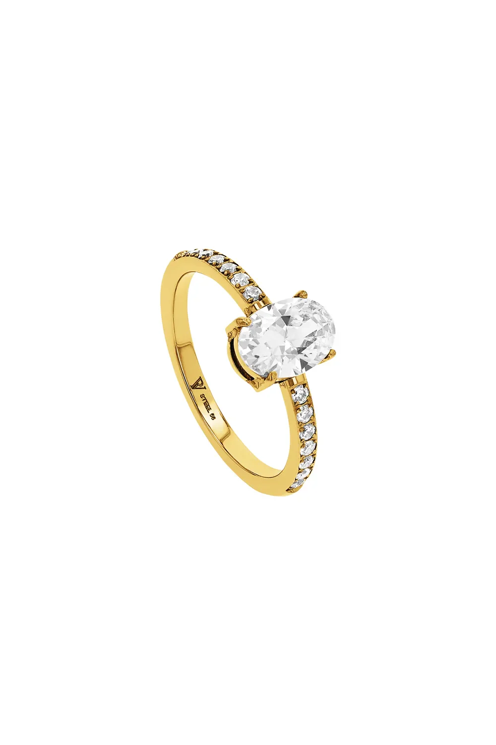 Brilliant Oval Ring 18K Gold Plated