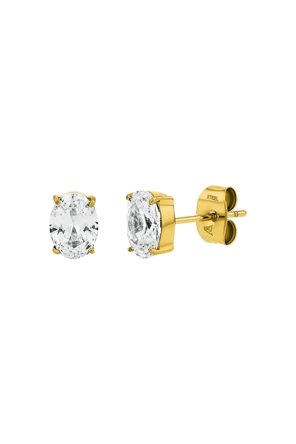 Brilliant Oval Studs 18K Gold Plated