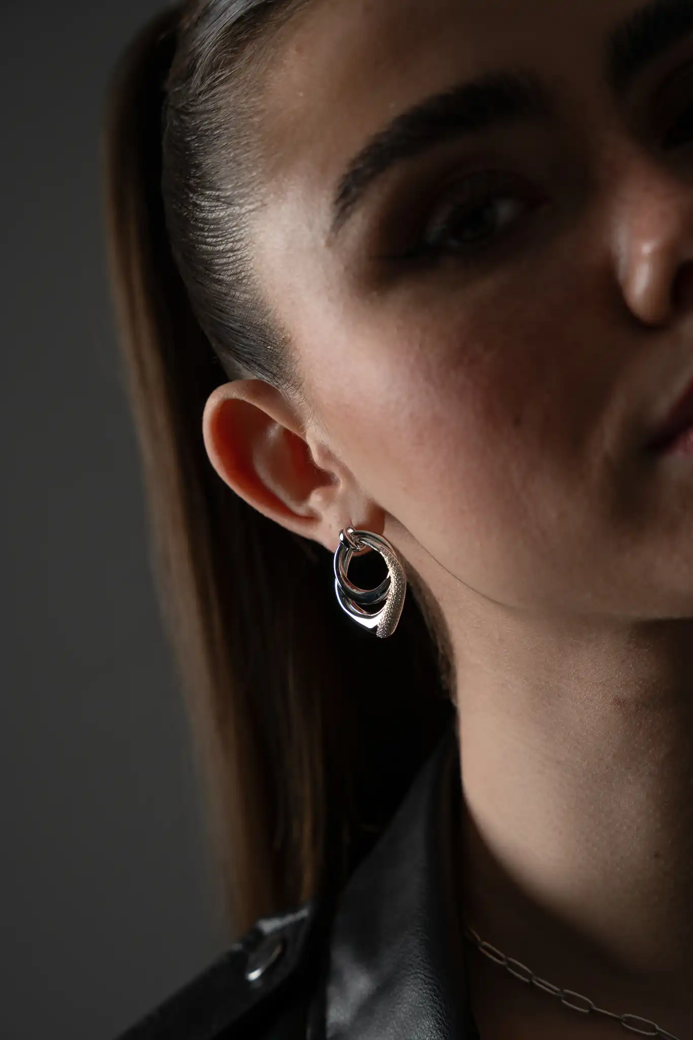 Crystal Galaxy Earrings Silver - Image 4