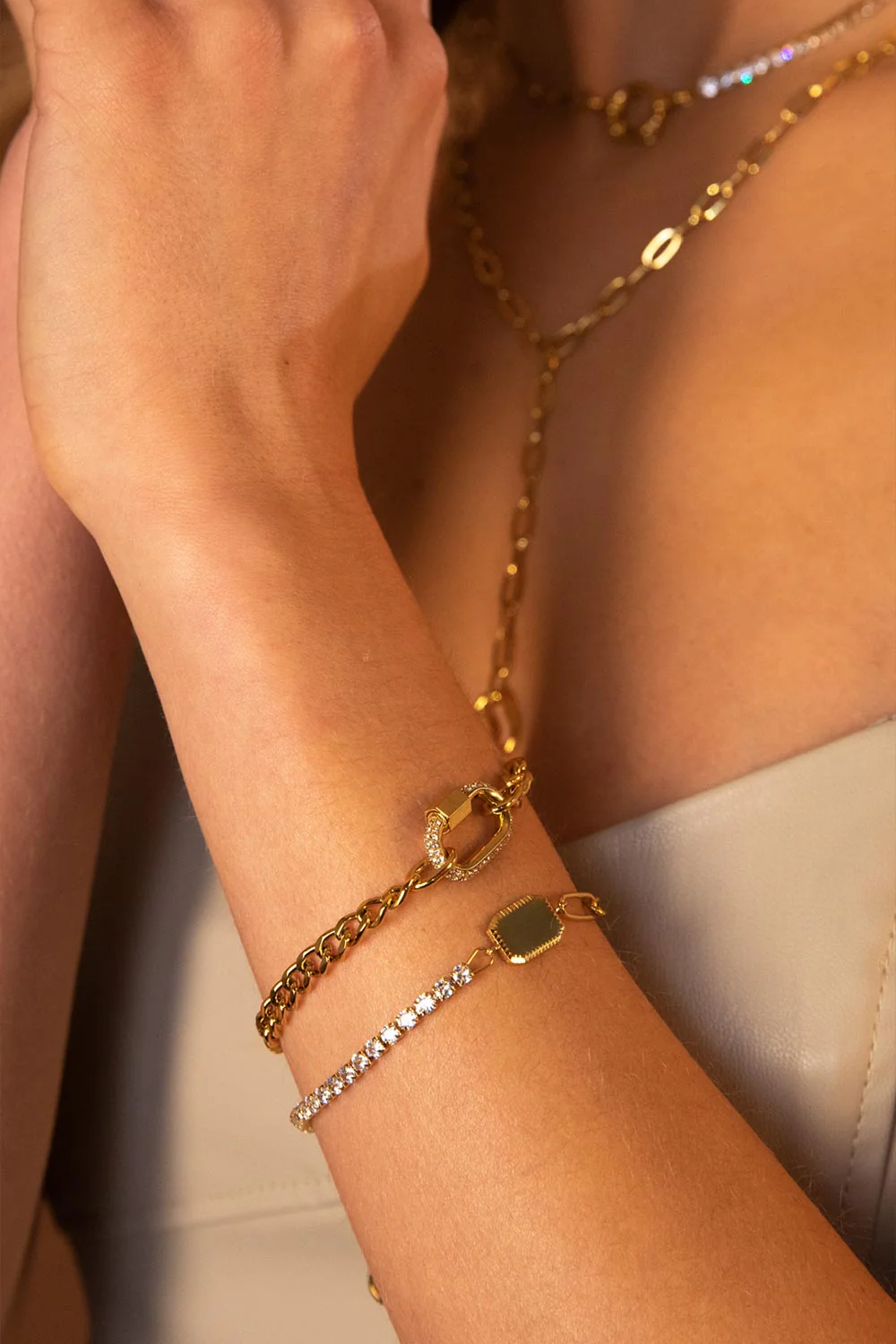 Éclat Cuban Bracelet 18K Gold Plated - Image 3