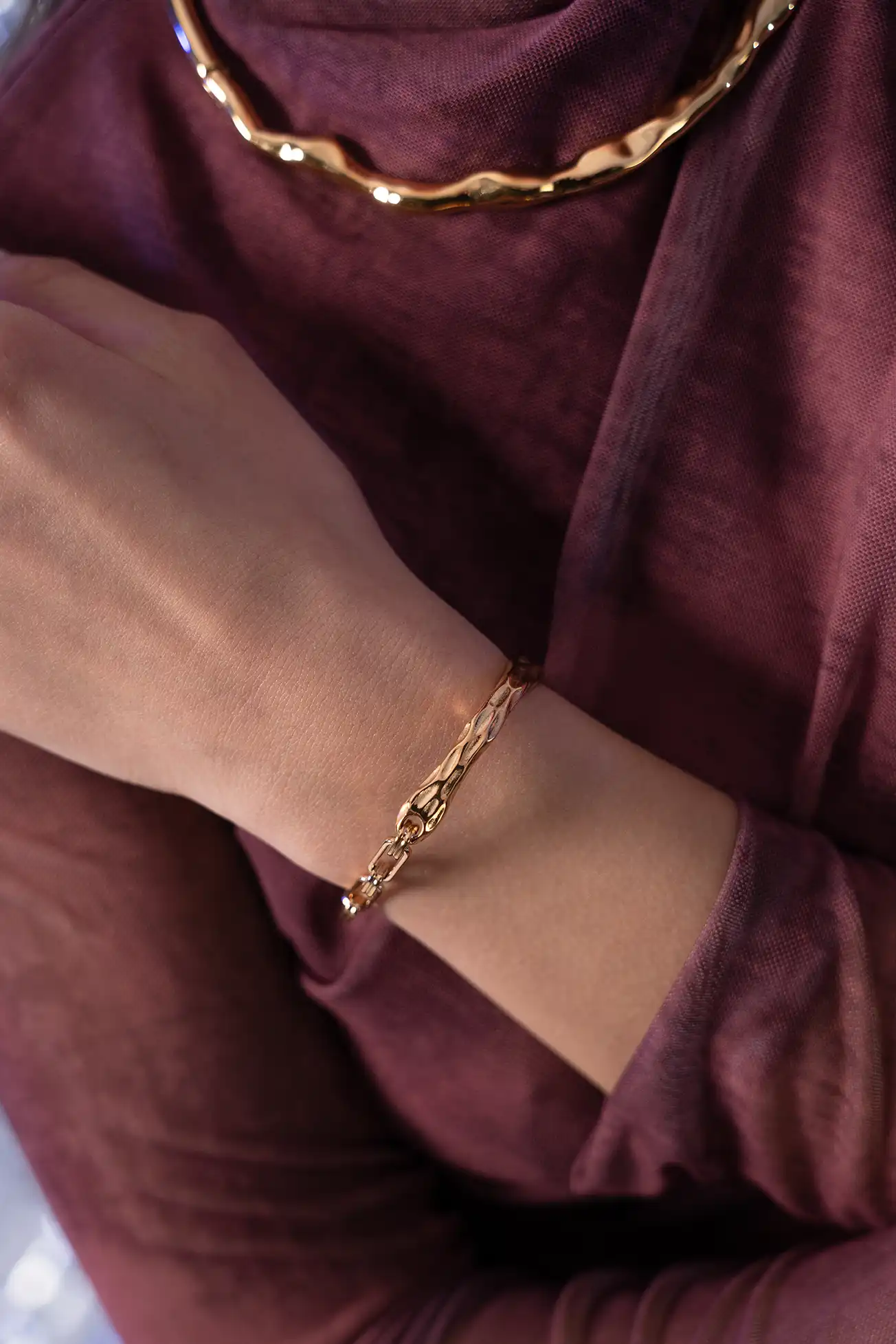 Molten Bangle 14K Gold Plated - Image 4