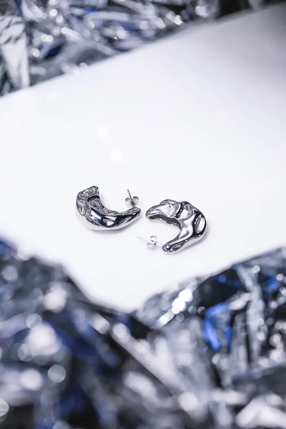 Molten Chunky Hoops Silver - Image 6