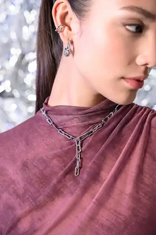 Molten Chunky Necklace Silver - Image 3