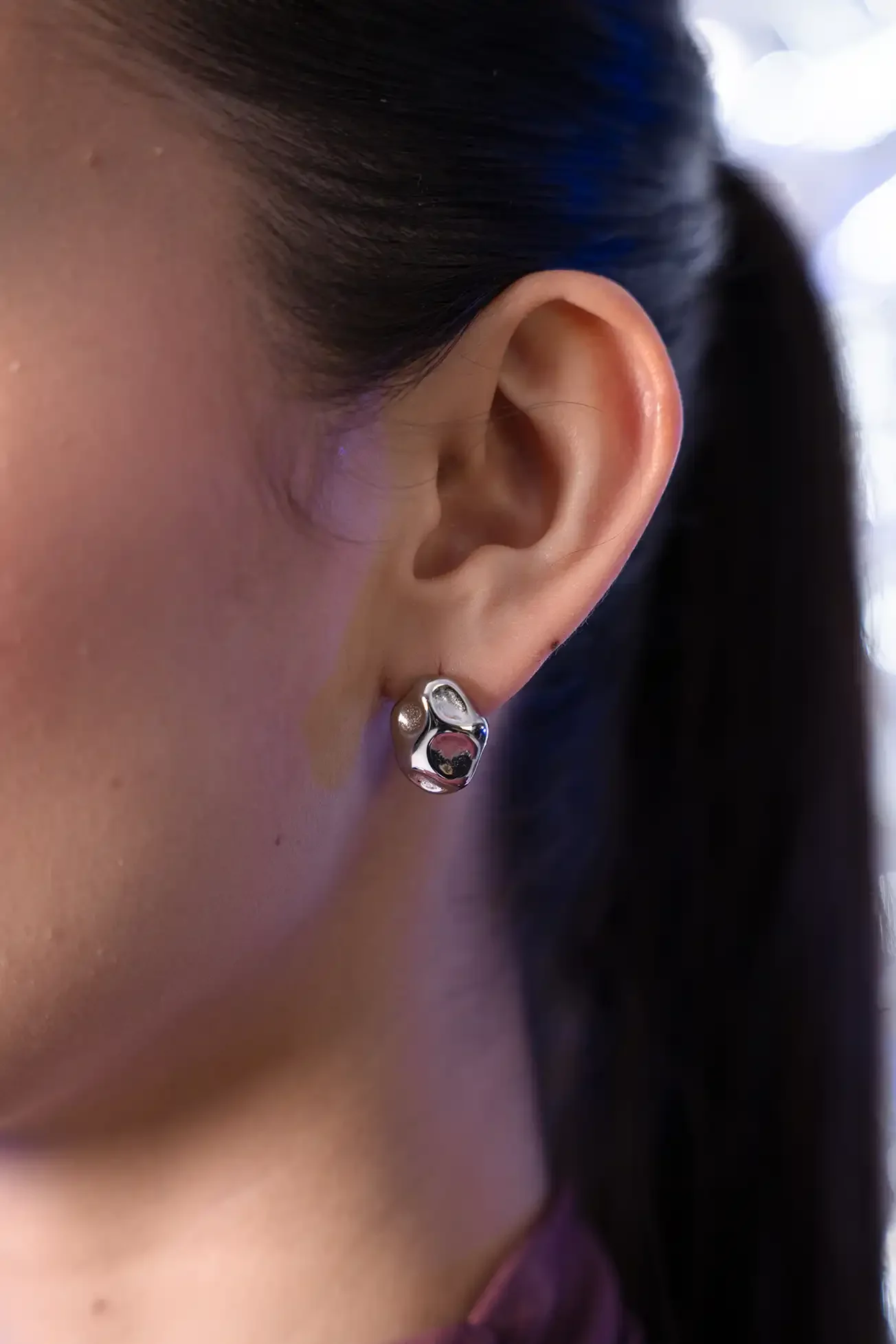 Molten Ear Stud Silver - Image 3