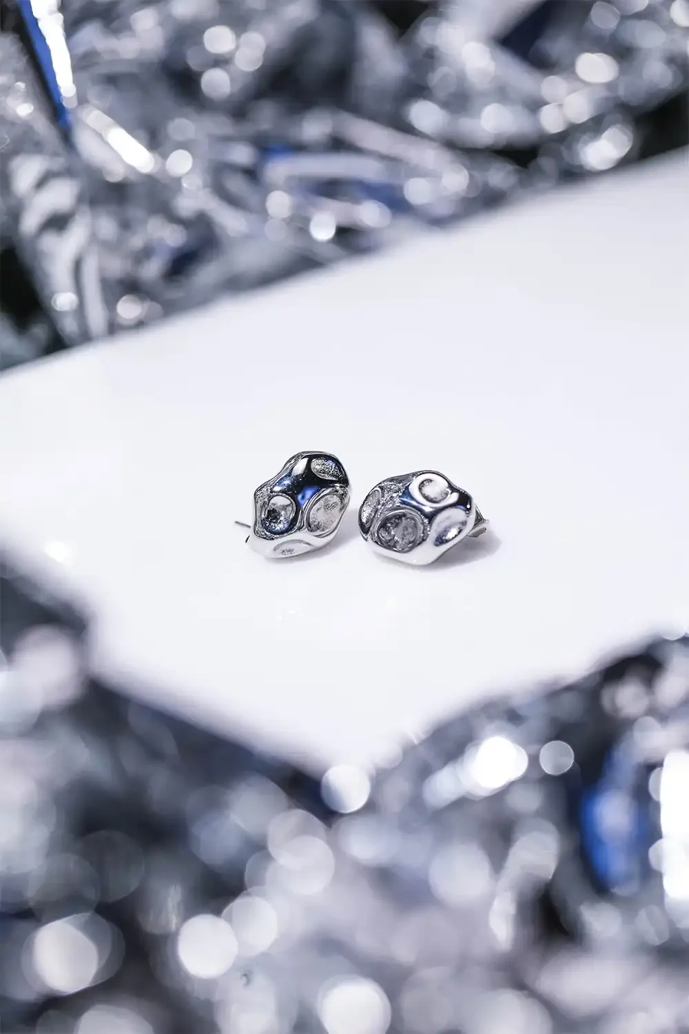 Molten Ear Stud Silver - Image 6