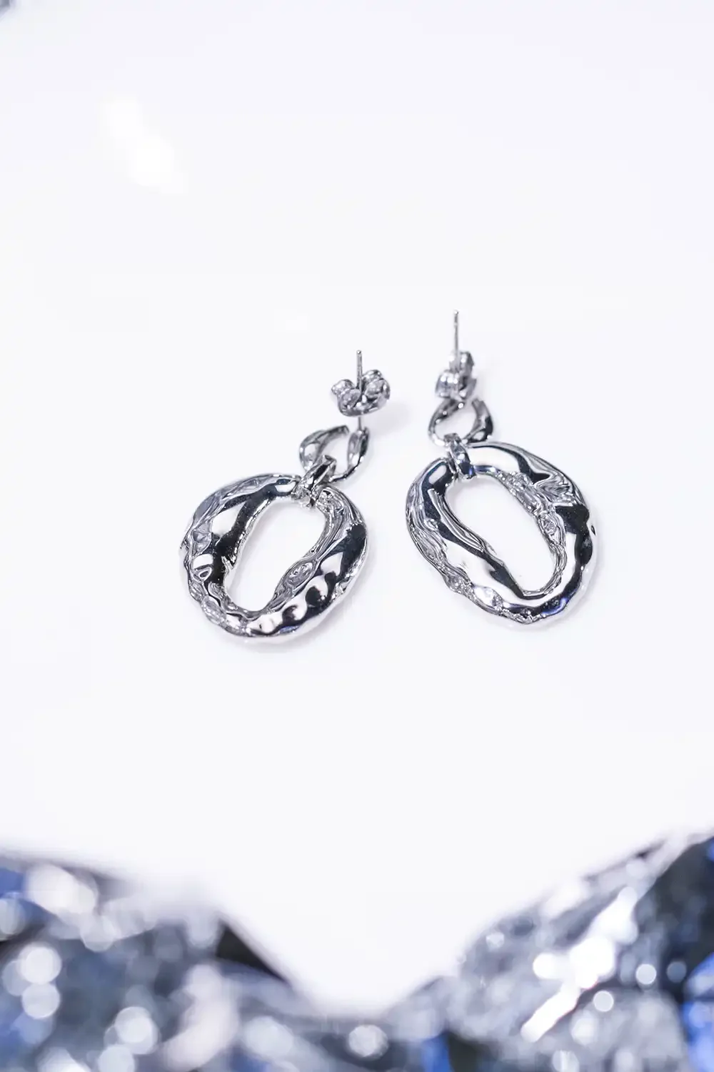 Molten Statement Earring Silver - Image 6