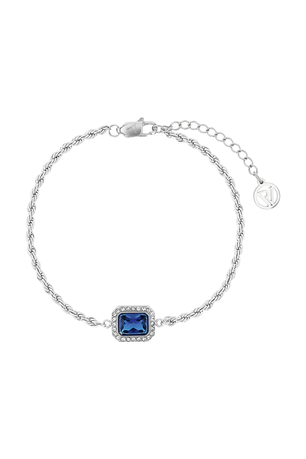 Pavé Emerald Bracelet Blue Silver