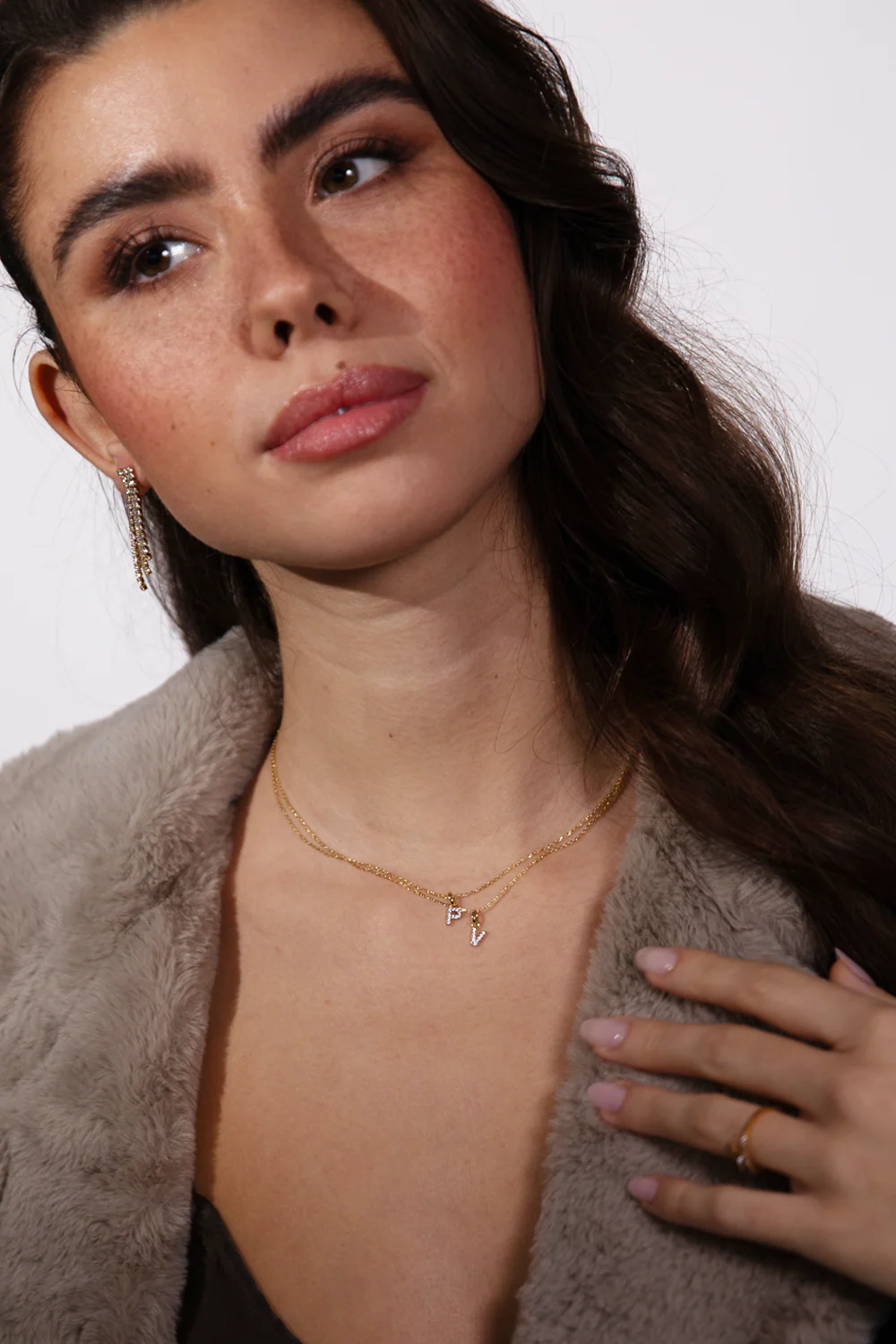 Sparkling Letter Necklace 14K Gold Plated - Image 8